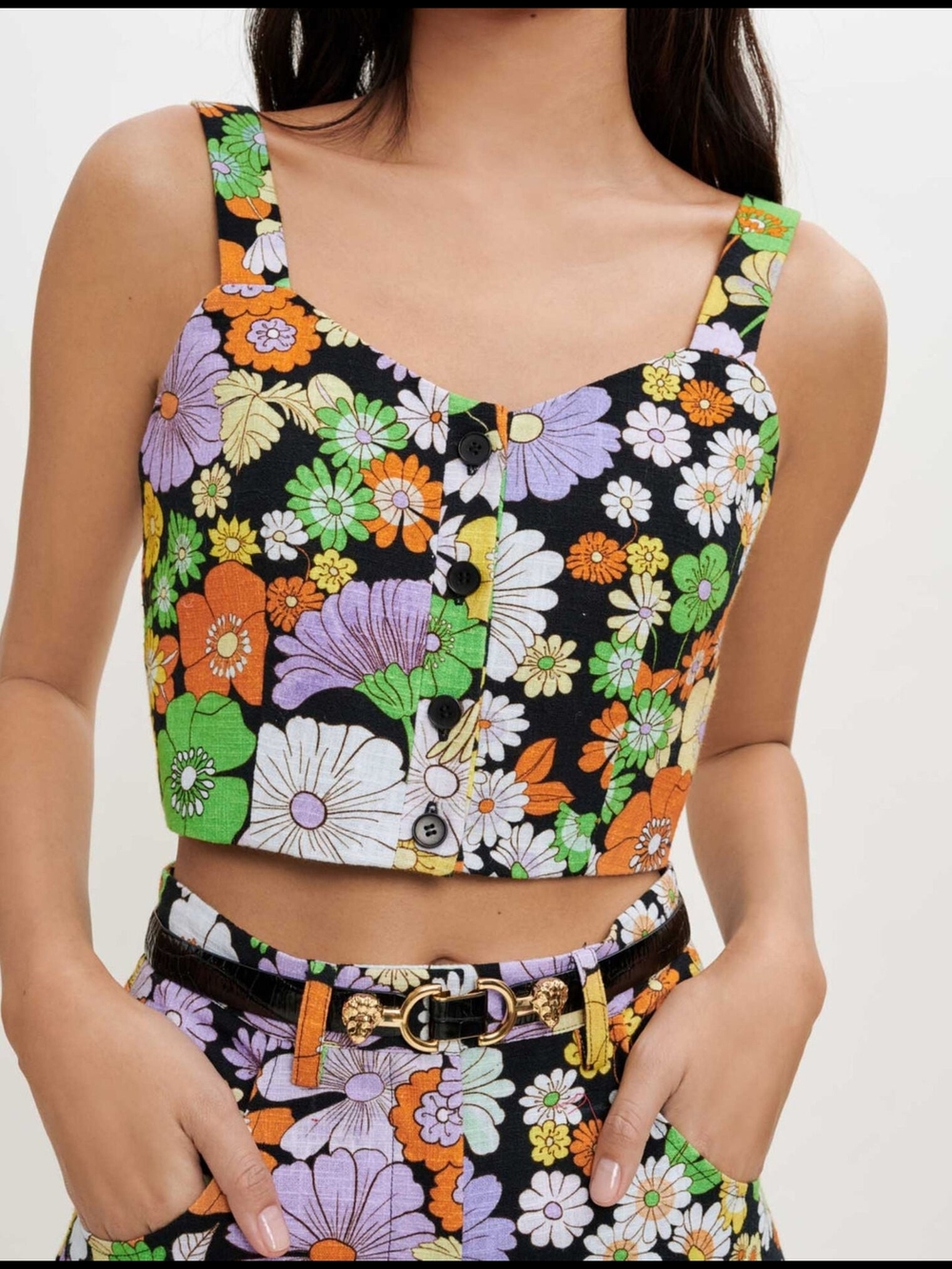 Maje 70s Floral Crop Top - NWT Sz FR 3